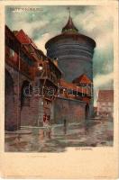 Nürnberg, Nuremberg; Spittlerthor. J. Velten, E. Nister litho s: K. Mutter (small tear)