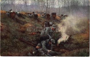 Weltkrieg 1914-1915 - Österr.-ung. Militär im Gefecht bei Rudnik / WWI K.u.k. military art. Kilophot 940.