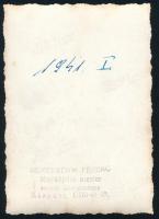 1941 Kispest, kalauz fényképe, 8,5×6 cm