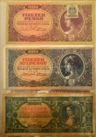 41db-os vegyes magyar és külföldi bankjegy tétel lefűzhető mappába rendezve, közte magyar korona, pe...