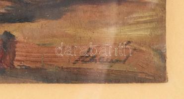 Schéner Mihály (1923-2009): Halas csendélet karalábéval. Olaj, farost. Jelzett 20x25 cm Üvegezett ke...