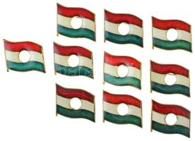 DN "Lyukas magyar zászló, 1956-os forradalom" műgyantás fém jelvény (10x) (20x25mm) T:UNC,AU