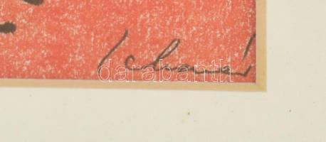 Schéner Mihály (1923-2009): Nyúlkirálylány. Pasztell, filctoll, papír. Jelzett. Üvegezett keretben 1...