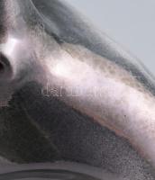 cca 1910-1930, Ismeretlen művész: Futurista váza. Irizáló mázas kerámia, jelzéssel, minimális kopott...