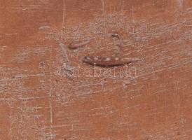 cca 1910-1930, Ismeretlen művész: Futurista váza. Irizáló mázas kerámia, jelzéssel, minimális kopott...