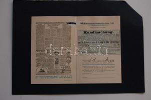 1914 Német vadászújság reklám-levelezőlapja, benne körmöcbányai hirdetmény a városi erdő vadászati j...