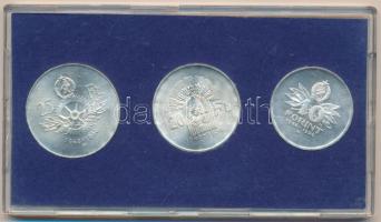 1956. 10Ft + 20Ft + 25Ft Ag "10 éves a Forint (Jó Forint sor)", eredeti, sérült műanyag to...