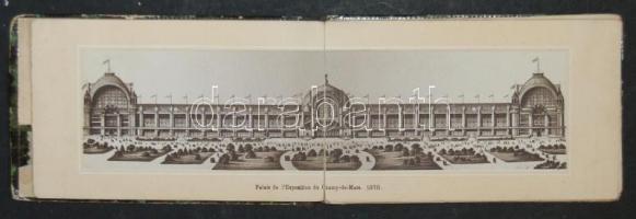 1878 Párizsi világkiállítás 10 db lithoképet tartalmazó kihajtható képes füzet (lapok és borító elvá...