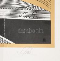 Szász Endre (1926-2003): Szürrealisztikus Hölgy. Szitanyomat, papír, jelzett, számozott (50/100), fe...