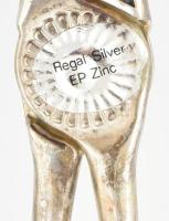 Ezüstözött salátafogó, jelzéssel, kis kopással, h: 26 cm