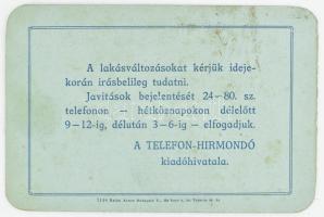 cca 1910 Telefon Hírmondó prospektus, rajta napirenddel, Bp., Kallai Ármin-ny., 2 sztl. lev