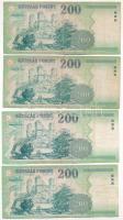 1998. 200Ft (4x) mind különféle betűjellel "FC", "FD", "FE, "FH" ...