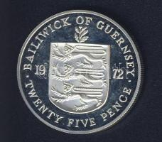 Guernsey 1972. 25p Ag "Erzsébet és Fülöp ezüstlakodalma" T:exPP