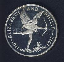Guernsey 1972. 25p Ag "Erzsébet és Fülöp ezüstlakodalma" T:exPP