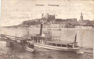 Pozsony harbour with Steamship yacht (EB)