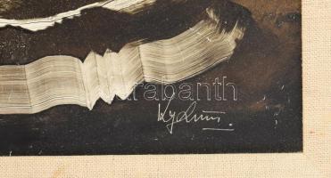 Azonosítatlan jelzéssel: Öreg király. Olaj, farost. Jelzett, keretben 40x30 cm