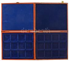 2db fa érmetartó kazetta, egyenként 12 férőhellyel (55x55mm), használt, jó állapotban