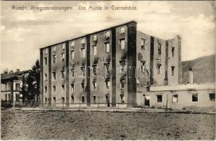 Toplec, Csernahévíz, Toplet; Rumänische Kriegszerstörungen, die Mühle / román háborús pusztítások, Schmidt testvérek malom. Kiadja Hutterer G. / Romanian destruction, destroyed mill (r)