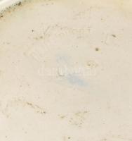 cca 1900 Antik német mázas kőcserép bortartó hordó, szőlőmintákkal díszítve, jelzéssel, kopással, 21...