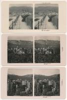 cca 1910 Jalta, Krím-félsziget, 3 db sztereófotó, 8,5×18 cm