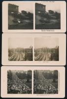 cca 1910 7 db sztereófotó Lengyelországból, 8,5×18 cm