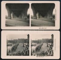 cca 1910 7 db sztereófotó Lengyelországból, 8,5×18 cm