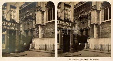 cca 1910 61 db vegyes sztereófotó, 8,5×18 cm