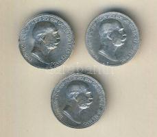 Ausztria 1908. 1K Ag "Jubileum" (3x) T:2,2/3