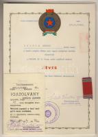 1982 Tűzoltó oklevél és kitüntetés viselésére jogosító igazolvány / Firemen warrant