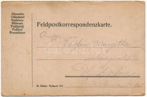 1916-1917 Saját kézzel rajzolt harctéri emlék a 3. kerékpáros századtól Romániából: Bélbor-Dornavátr...