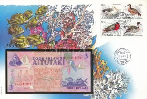 Cook-szigetek / Aitutaki 1992. 3$ borítékban, alkalmi bélyegzésekkel T:UNC Cook Islands / Aitutaki 1992. 3 Dollars in envelope, with stamps C:UNC