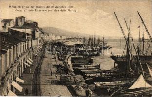 Messina, Prima del disastro del 28 dicembre 1908. Corso Vittorio Emanuele con vista della Marina / promenade and port before the earthquake. Micali Santi