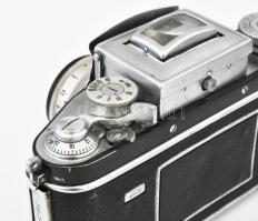 Ihagee Exakta Dresden fényképezőgép, Carl Zeiss Jena Biotar 1:2 f=5.8 cm objektívvel, bőr tokjában