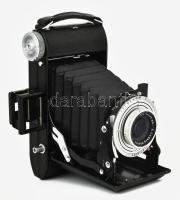 Belca Belfoca fényképezőgép, Meritar 1:4.5 f=105mm objektívvel, bőr tokban