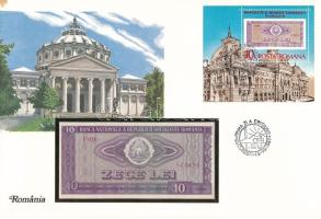 Románia 1966. 10L felbélyegzett borítékban, bélyegzéssel T:UNC Romania 1966. 10 Lei in envelope with stamp and cancellation C:UNC