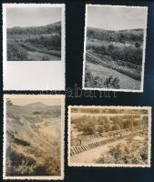 1941 A Sebes-Körös áradása miatt elmosott vasúti pálya az erdélyi Királyhágó és Körösfeketetó között, hátoldalon feliratozott 4 db fotó, jó állapotban, 8,5×6 cm