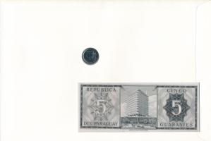 Paraguay "Folklór" érmés és bankjegyes, pecsételt boríték benne 1984. 5G rozsdamentesacél ...