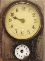 Antik utazóóra, ezüstözött bronz testtel, kopással, sérült számlappal, 7x4,5x3,5 cm