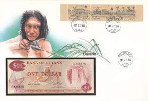 Guyana 1983. 1$ felbélyegzett borítékban, bélyegzéssel T:UNC  Guyana 1983. 1 Dollar in envelope with stamp and cancellation C:UNC