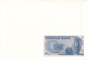 Norvégia 1977. 10K felbélyegzett borítékban, bélyegzéssel T:UNC 
Norway 1977. 10 Kroner in envelope...