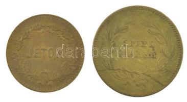 DN "Garibaldi" kétoldalas sárgaréz játékzseton (2xklf) T:XF,VF ND "Garibaldi" double-sided brass token "Spielmarke" (2xdiff) C:XF,VF