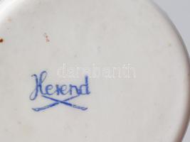 Herendi porcelán fűszertartó, kézzel festett, jelzett, apró kopásnyomokkal, h: 10 cm, m: 5,5 cm