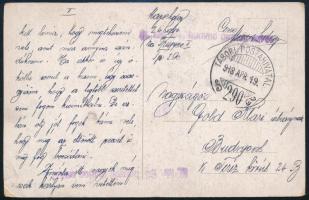 1918 Tábori posta képeslap M. kir. 24. honvéd gyalogezred + TP 290