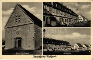 Braunschweig, Brunswiek; Mascherode, Gemeinschaftshaus, Siedlung, Marktplatz. Kunstverlag H. Lukow / Community house, marketplace (EB)