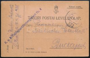 1917 Tábori posta levelezőlap / Field postcard Gebirgsartillerieregiment Nr.4. + FP 371