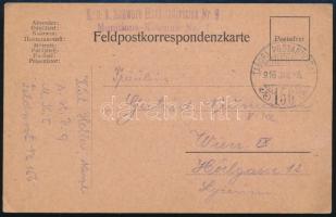 1916 Tábori posta levelezőlap / Field postcard K.u.k. Schwere Haubitzdivision Nr.9. Munitions-Kolonne Nr.1. + TP 156