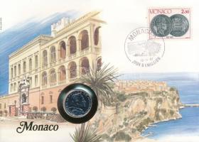 Monaco 1986. 1Fr Ni felbélyegzett borítékban, bélyegzéssel, német nyelvű tájékoztatóval T:UNC  Monaco 1986. 1 Franc Ni in envelope with stamp, cancellation and a prospectus in german C:UNC