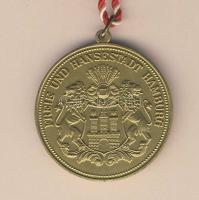 Németország 1994. "Hamburgi maraton" aranyozott érdemérem T:2 szalaggal