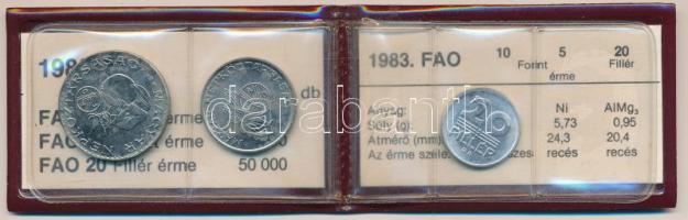 1983. 20f Al + 5Ft Ni + 10Ft Ni "FAO" sor, eredeti tokban, tanúsítvánnyal T:UNC patina
Ad...