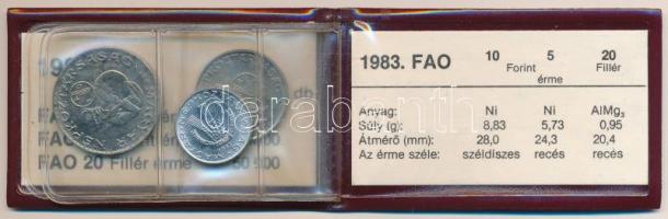 1983. 20f Al + 5Ft Ni + 10Ft Ni "FAO" sor, eredeti tokban, tanúsítvánnyal T:UNC patina
Ad...